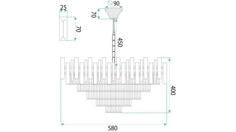 Lampa G052-CP 60CM Gold