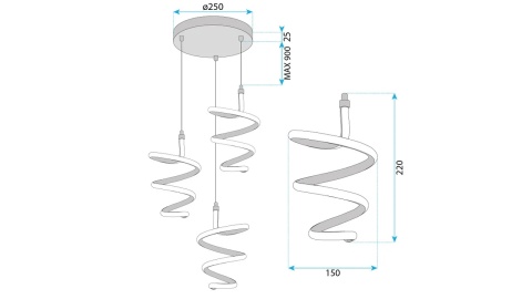 Lampa G075-3CPR Gold