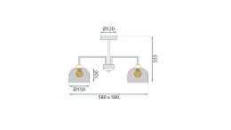 Lampa G085-5C Black Grey