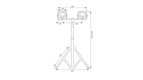 Halogen na statywie RSL005-2X50N