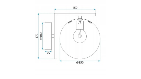 Lampa G101-1W Black White