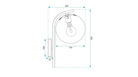 Lampa G103-1W Black White