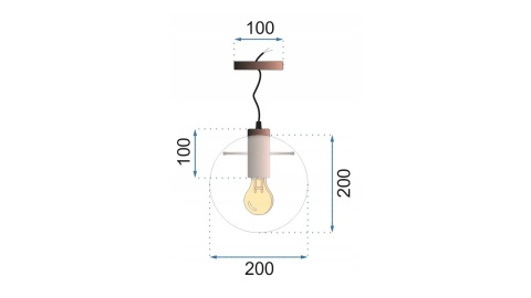 Lampa Lassi 20cm APP039-1CP Rose Gold