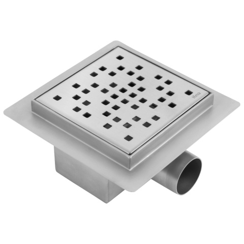Odpływ kwadratowy REA DOTS stal szczotkowana 120x120