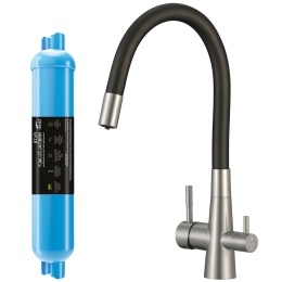 Riveco - bateria zlewozmywakowa z elastyczną wylewką + filtr mineralizujący