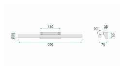 Kinkiet Led APP362-1W 55CM Chrome