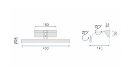 Kinkiet Led APP364-1W 40CM Chrome