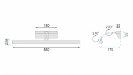 Kinkiet Led APP365-1W 55CM Chrome