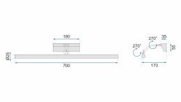 Kinkiet Led APP366-1W 70CM Chrome