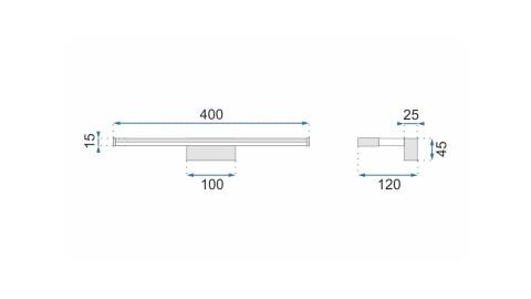 Kinkiet Led APP368-1W 40CM Chrome