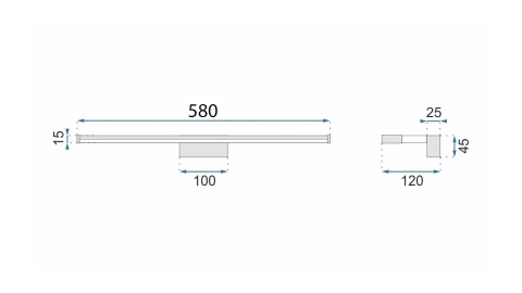 Kinkiet Led APP369-1W 60CM Chrome