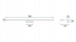 Kinkiet Led APP370-1W 78CM Chrome