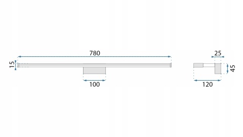 Kinkiet Led APP370-1W 78CM Chrome