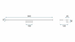 Kinkiet Led APP371-1W 90CM Chrome