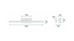Kinkiet Led APP373-1W 50CM Black