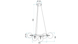 Lampa APP1158-6CP Gold Transparent