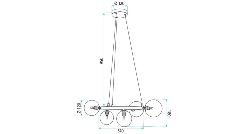 Lampa APP1158-6CP Gold Transparent