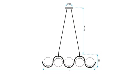 Lampa APP1440-5CP Gold
