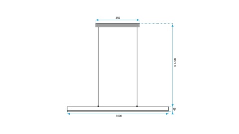 Lampa APP1448-CP Black 100cm