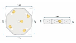 Lampa APP863-C Diamond 50cm Black