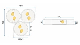 Lampa APP879-C Triple White 40cm