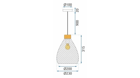 Lampa APP897-1CP Black