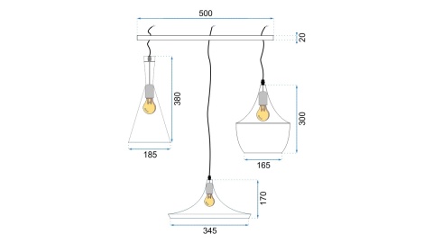 Lampa Costa Set Black APP083-3CP