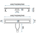Odpływ liniowy REA NEOX SUPERFLOW czarny L900