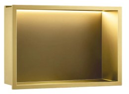 PÓŁKA WNĘKOWA LED 30x45x10 cm BRUSH GOLD