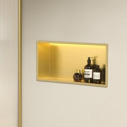 PÓŁKA WNĘKOWA LED 60x30x10 cm BRUSH GOLD
