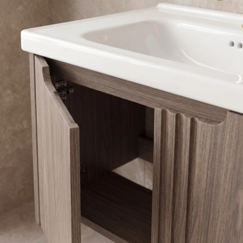 Szafka łazienkowa z umywalką REA RIVO DARK DB86-60L-1 60 cm