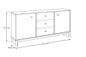 Komoda 176cm 2 drzwi 3 szuflady Yori Villa