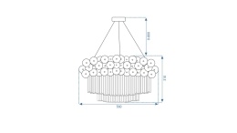 Lampa APP1473-CP Gold 60cm