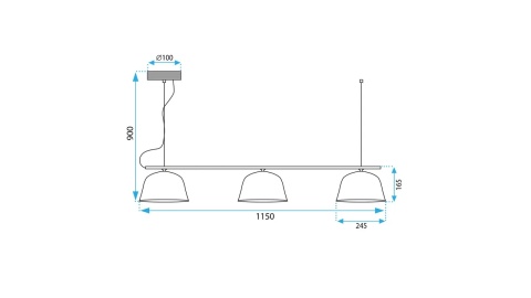 Lampa APP1478-3CP Black