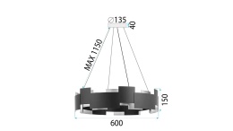 Lampa APP1561-6CP Black