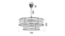 Lampa APP1563-8CP-2 Chrom