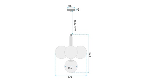 Lampa APP1574-5CP Gold Mat