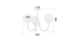 Lampa APP1579-3CP Gold Mat
