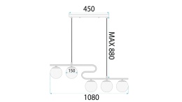 Lampa APP1599-5CP Gold