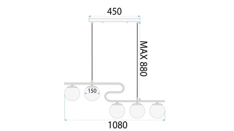 Lampa APP1599-5CP Gold
