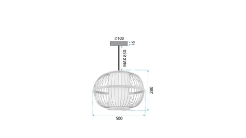 Lampa sufitowa Boho APP1632-1CP 50cm