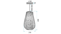 Lampa wisząca bambusowa APP1635-1CP