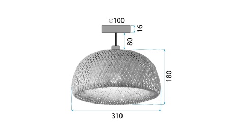 Lampa wisząca bambusowa APP1638-1CP