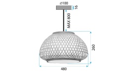 Lampa sufitowa APP1649-1CP 48cm