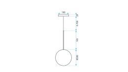 Lampa APP1685-1CP 20CM Black Chrome