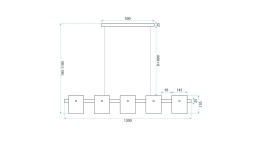 Lampa APP1706-5CP Grey