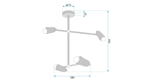 Lampa wisząca 4-ramienna APP1708-4CP