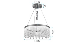 Lampa APP1731-1CP 60cm Gold