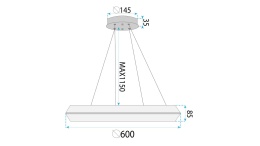 Lampa APP1768-CP 60cm Gold