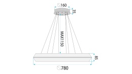 Lampa APP1769-CP 80cm Gold